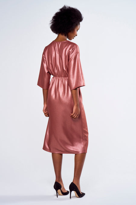 Robe &agrave; manches courtes - rose