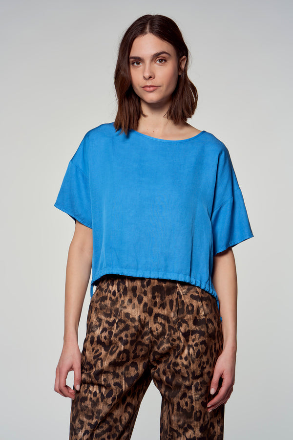Blouse (korte mouwen) Blauw - Astrid Black Label