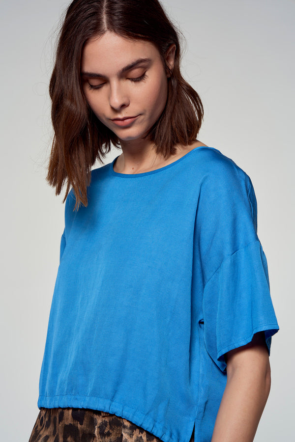 Blouse (korte mouwen) Blauw - Astrid Black Label