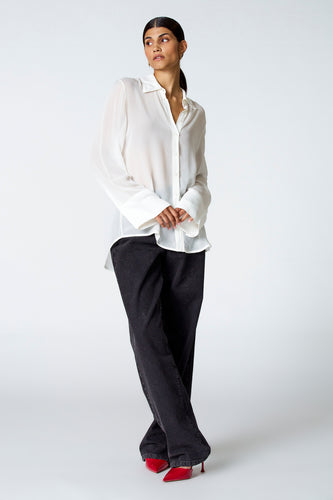 Blouse met lange mouwen - ecru