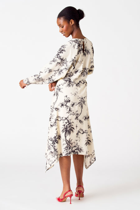 Kleedje met lange mouwen - ecru