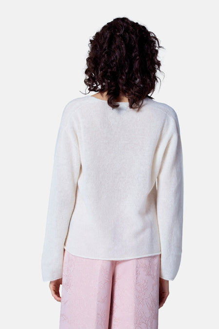 Trui met V-hals Wit - Astrid Black Label
