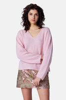 Trui met V-hals Roze - Astrid Black Label