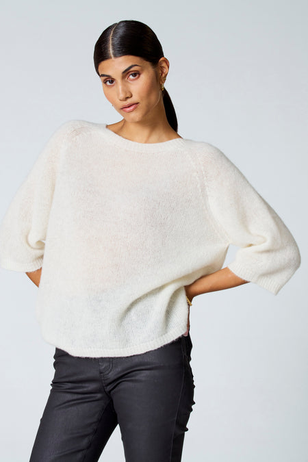 Trui met ronde hals Ecru - Astrid Black Label