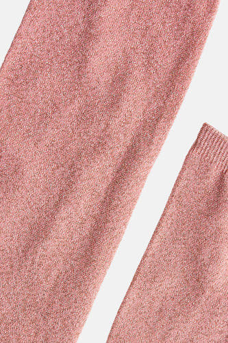 Chaussettes roses d'Astrid Black Label, avec une texture scintillante, vue rapprochée.