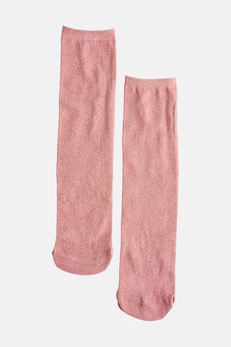 Chaussettes roses d'Astrid Black Label, avec des paillettes subtiles tissées dans le tissu.