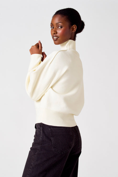 Pull col roulé Écru - Astrid Black Label