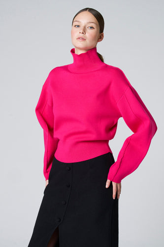 Pull met rolkraag - roze - Astrid Black Label