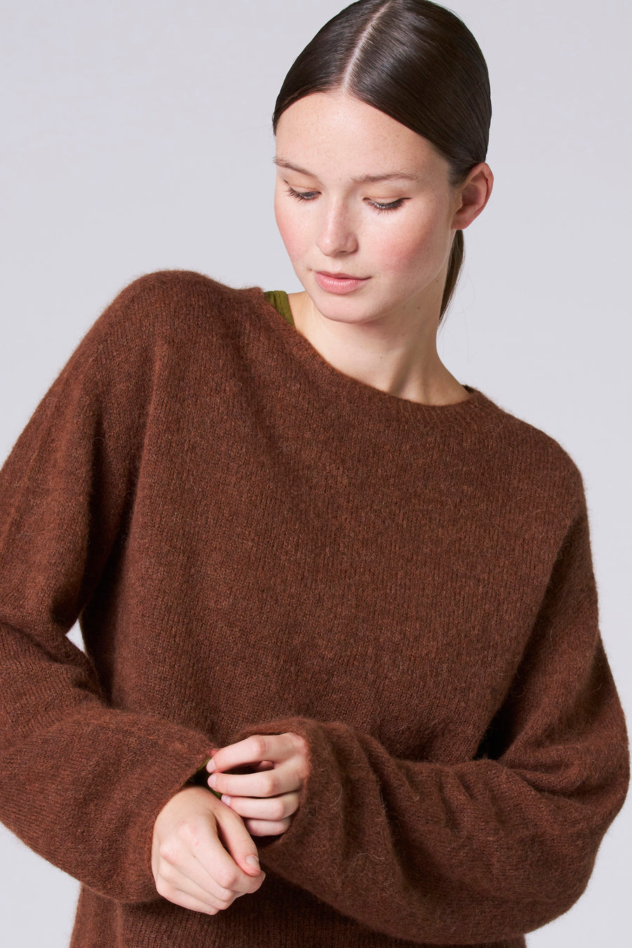 Pull met ronde hals - Bruin - Astrid Black Label