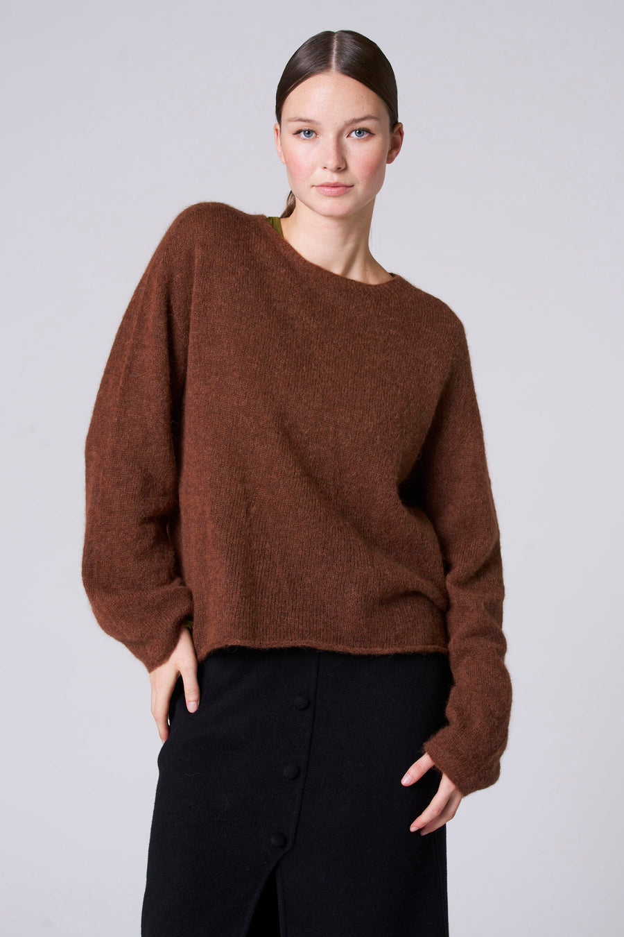 Pull met ronde hals - Bruin - Astrid Black Label