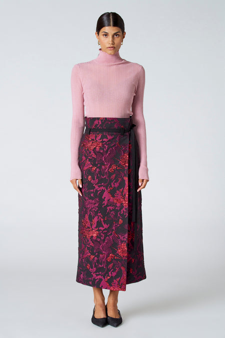 Pull à col roulé - Rose
