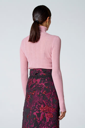 Pull à col roulé - Rose