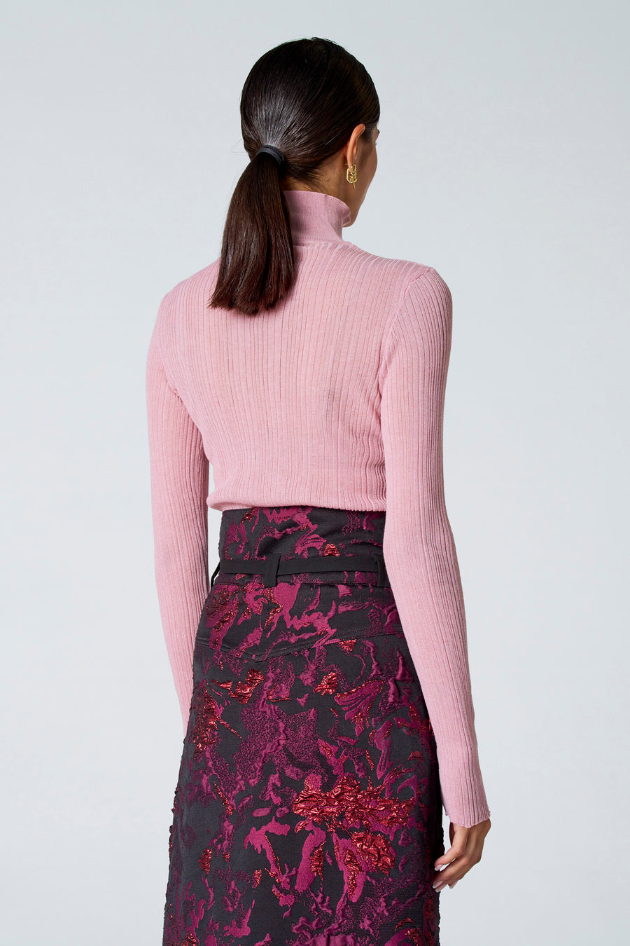 Pull à col roulé - Rose
