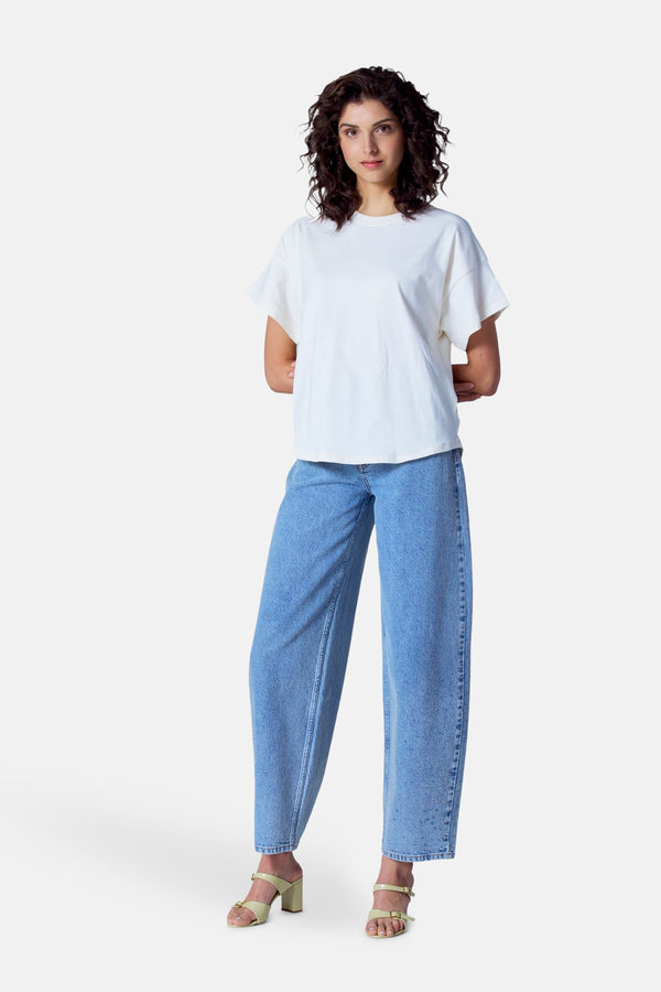 Top uni manche courte Écru - Astrid Black Label