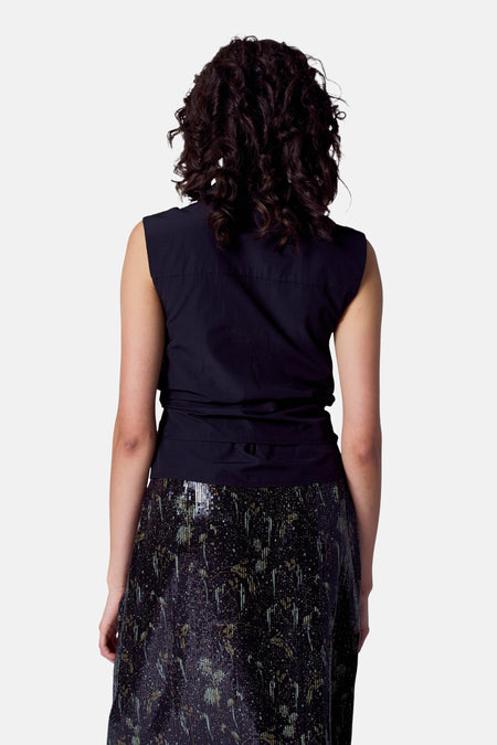 Blouse (zonder mouwen) Black denim - Astrid Black Label