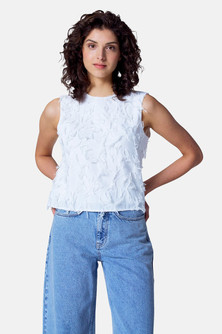 Blouse (zonder mouwen) Wit - Astrid Black Label