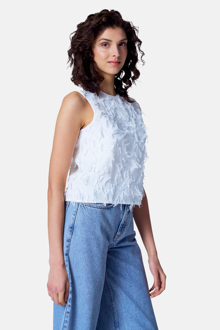 Blouse (zonder mouwen) Wit - Astrid Black Label