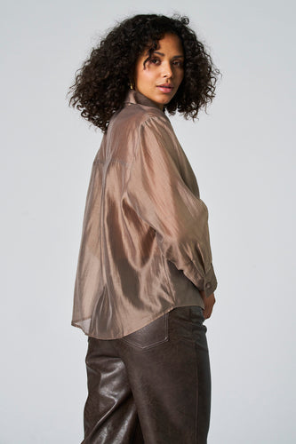 Blouse met lange mouwen - taupe - Astrid Black Label