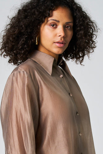 Blouse met lange mouwen - taupe - Astrid Black Label