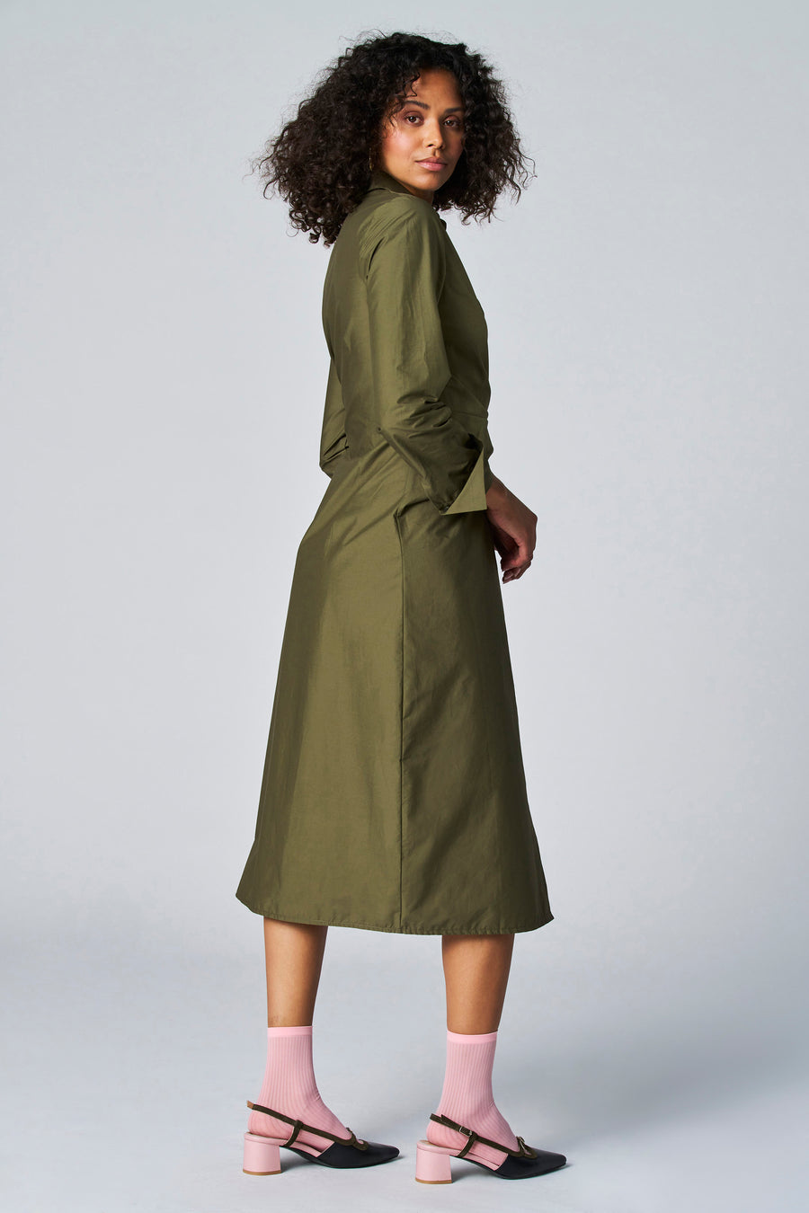 Kleedje met lange mouwen - Kaki - Astrid Black Label