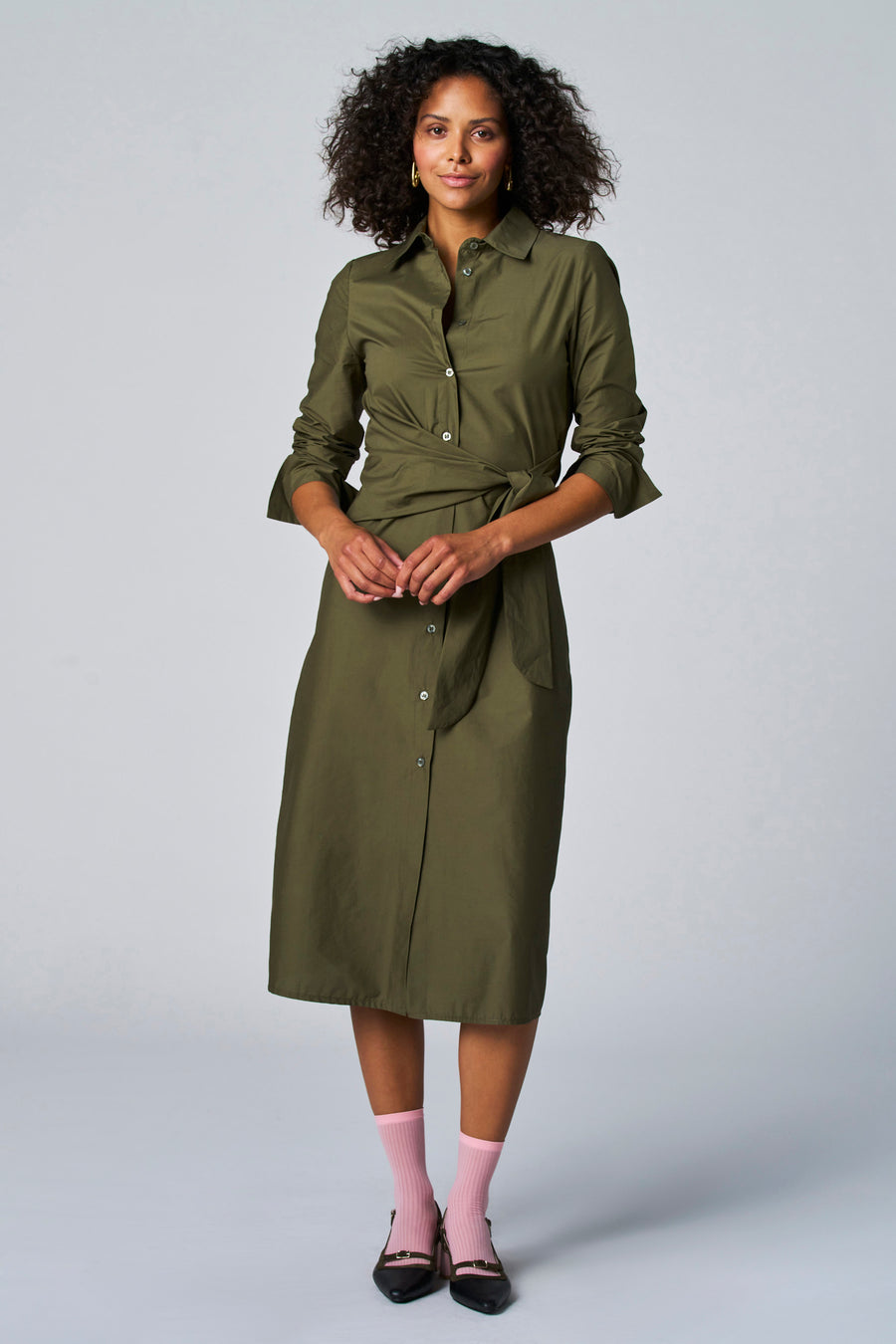 Kleedje met lange mouwen - Kaki - Astrid Black Label