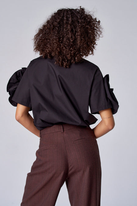 Blouse (korte mouwen) Black denim - Astrid Black Label