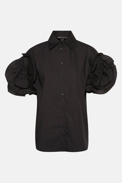 Blouse (korte mouwen) Black denim - Astrid Black Label