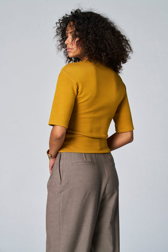 T-shirt à manches courtes - Jaune - Astrid Black Label - 5