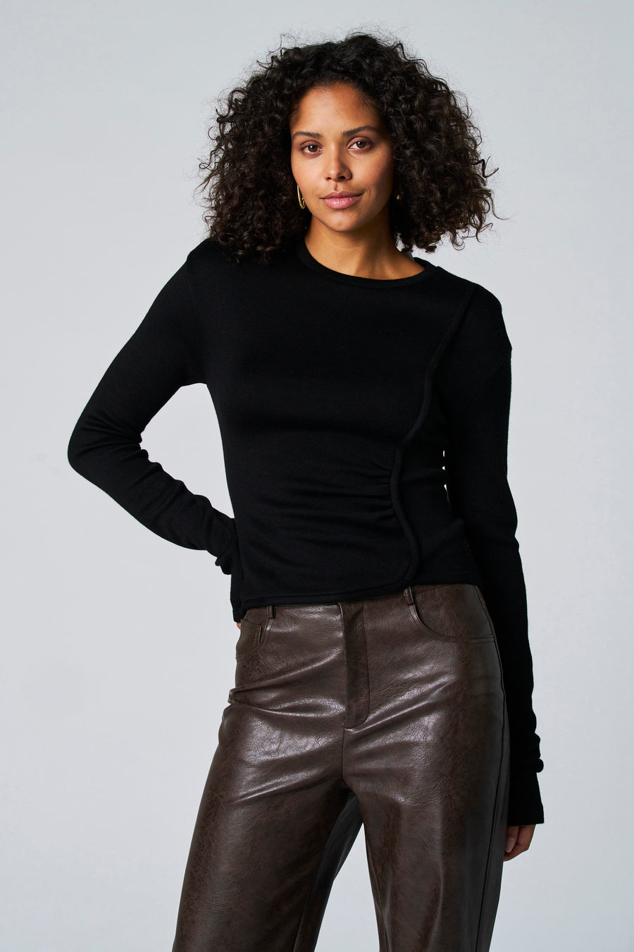 T-shirt met lange mouwen - Zwart - Astrid Black Label