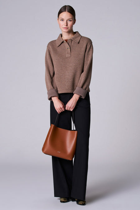 Pull col V Taupe - Astrid Black Label