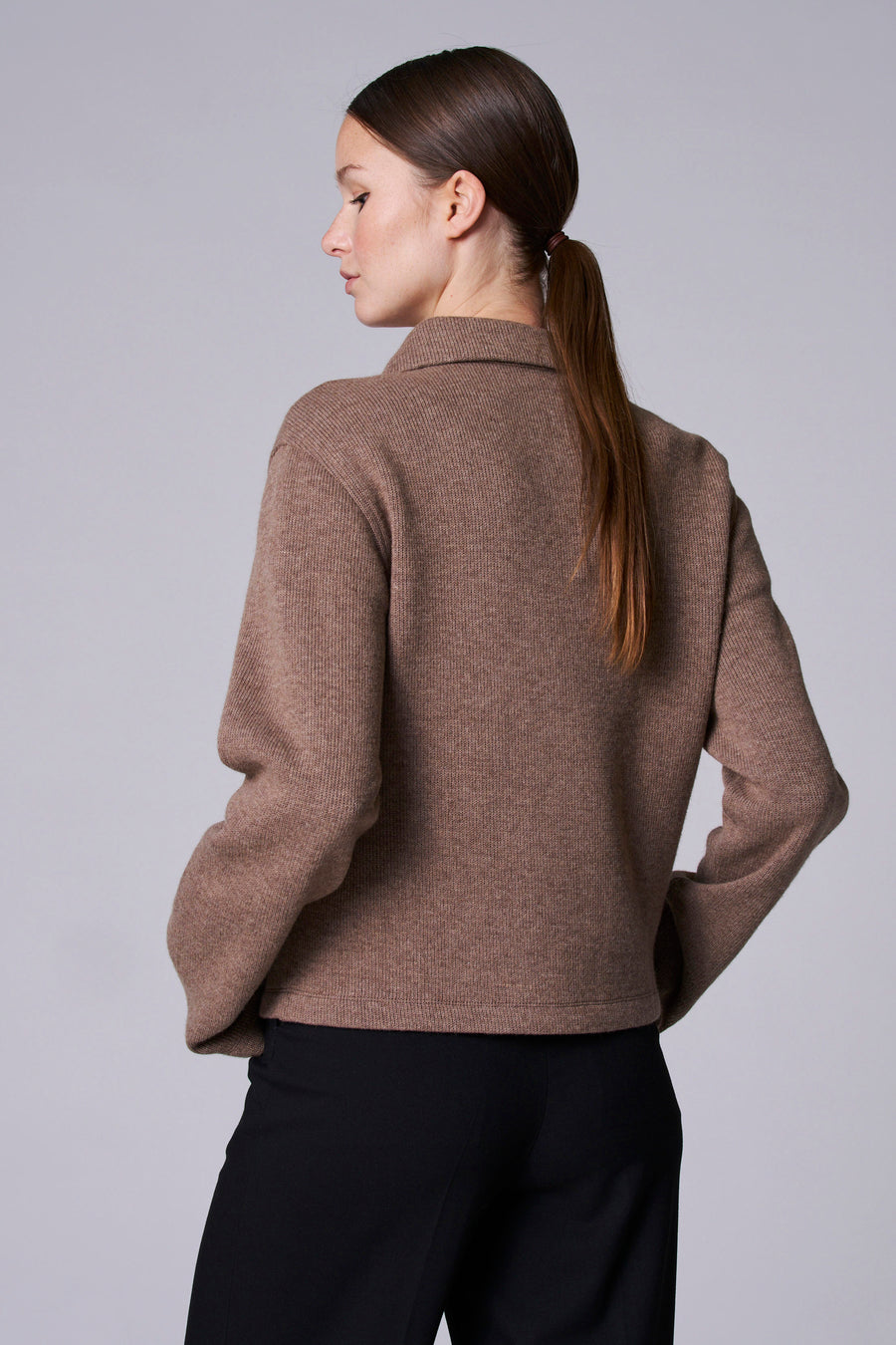 Pull met V-hals - taupe - Astrid Black Label - 5