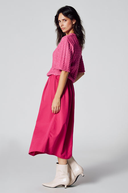 Kleedje met korte mouwen - roze
