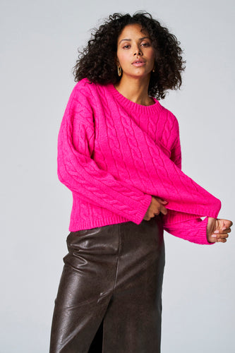 Pull met ronde hals - roze
