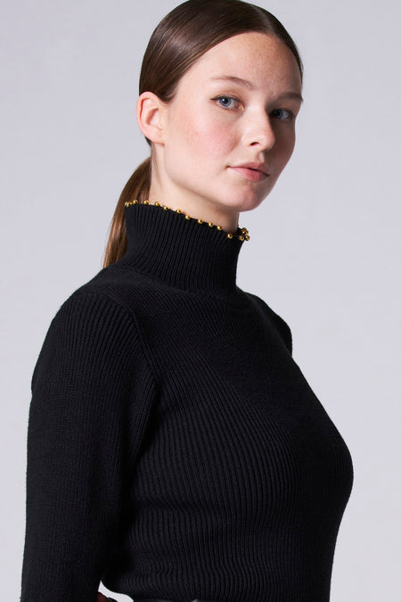 Pull met rolkraag - Zwart