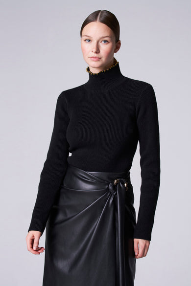 Pull met rolkraag - Zwart