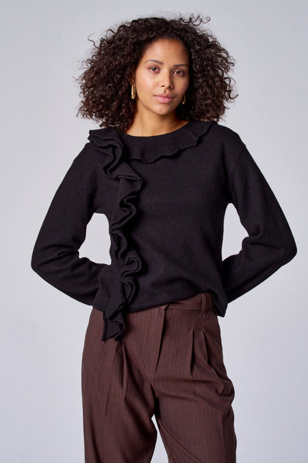 Pull met rolkraag - Zwart