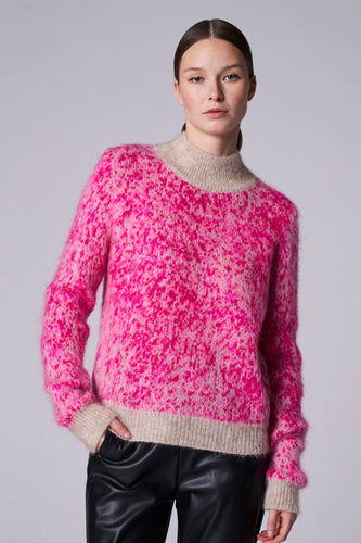 Pull met rolkraag - roze - Astrid Black Label