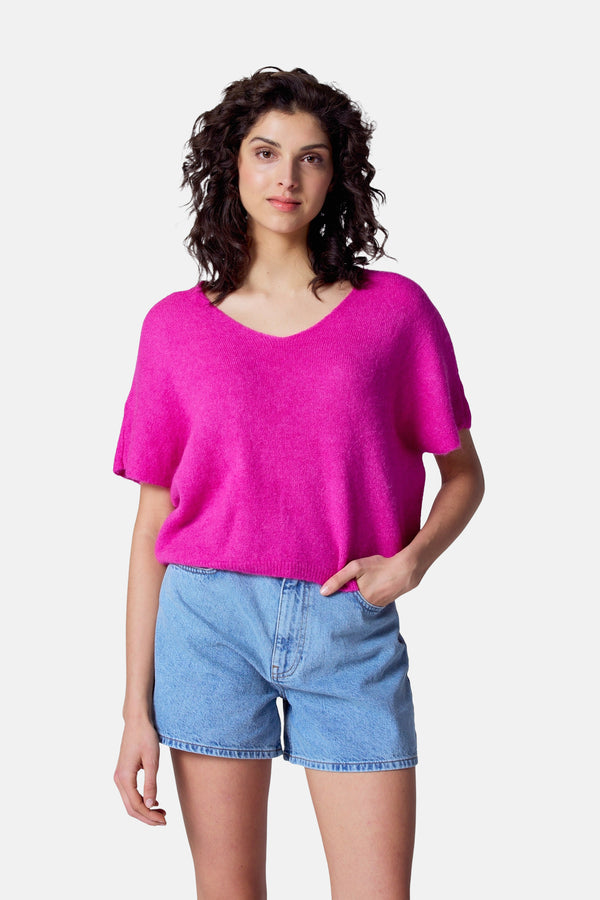 Pull col V Rose - Astrid Black Label