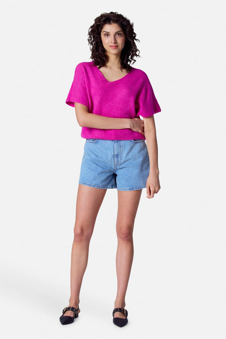 Pull col V Rose - Astrid Black Label