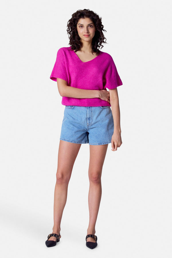Pull col V Rose - Astrid Black Label