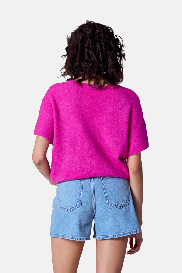 Pull col V Rose - Astrid Black Label