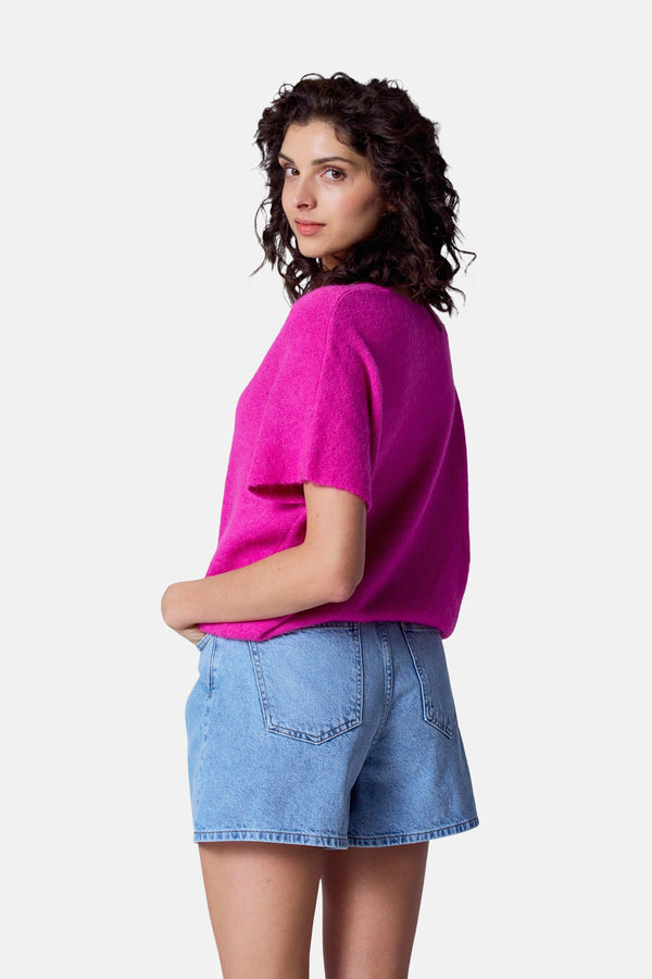 Pull col V Rose - Astrid Black Label