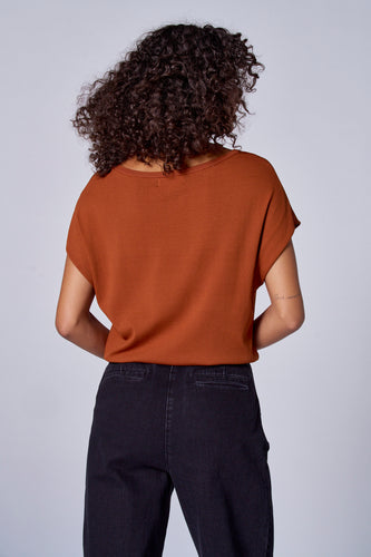 Pull met ronde hals - oranje - Astrid Black Label