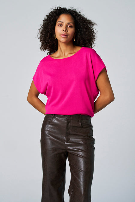 Pull met ronde hals - roze