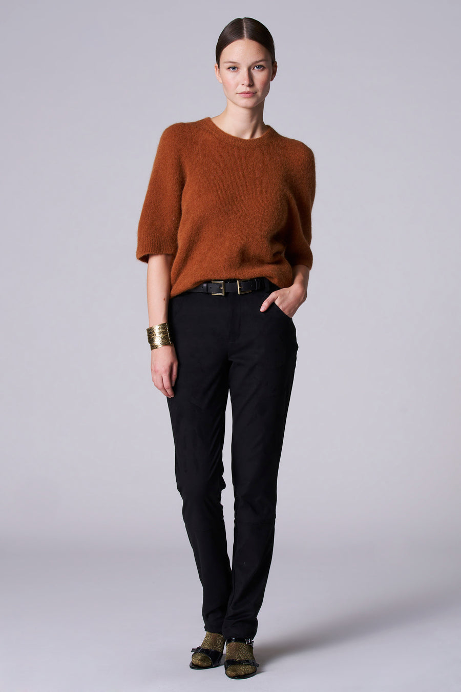 Pull met ronde hals - Bruin - Astrid Black Label