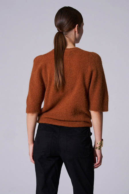 Pull met ronde hals - Bruin