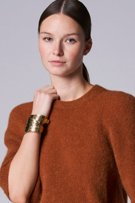 Pull met ronde hals - Bruin