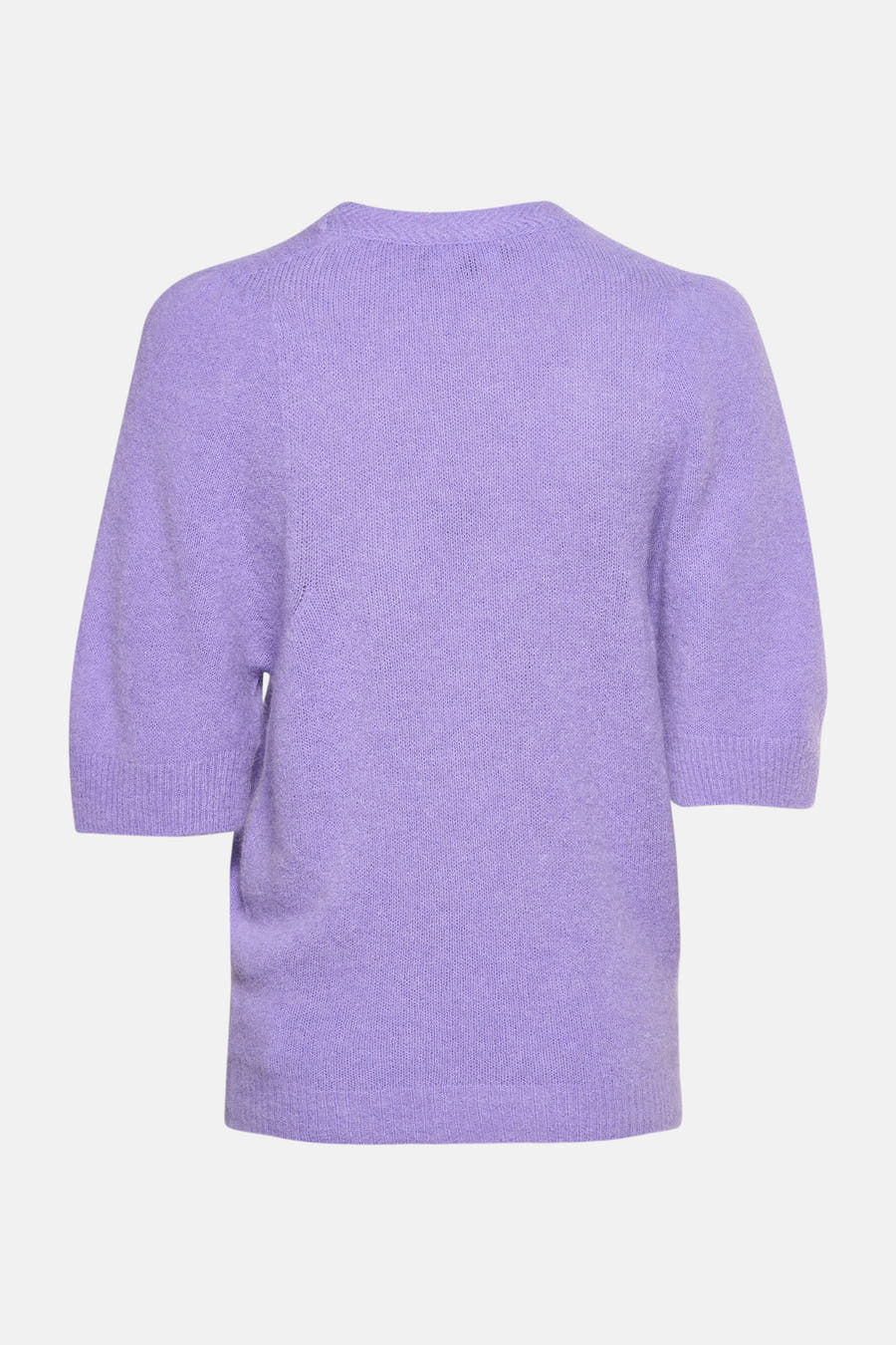 Pull noir avec col rond d'Astrid Black Label, à manches courtes et en texture tricotée.