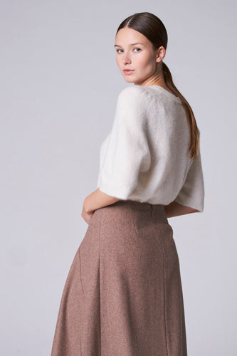 Pull met ronde hals - wit - Astrid Black Label