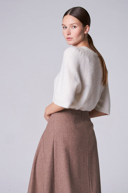 Pull met ronde hals - wit